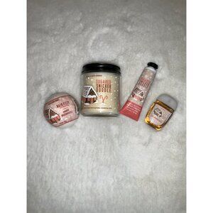 Bath & Body Works NEW lot of (4) Sugared Snickerdoodle Candle, Bath Fizz, Hand C